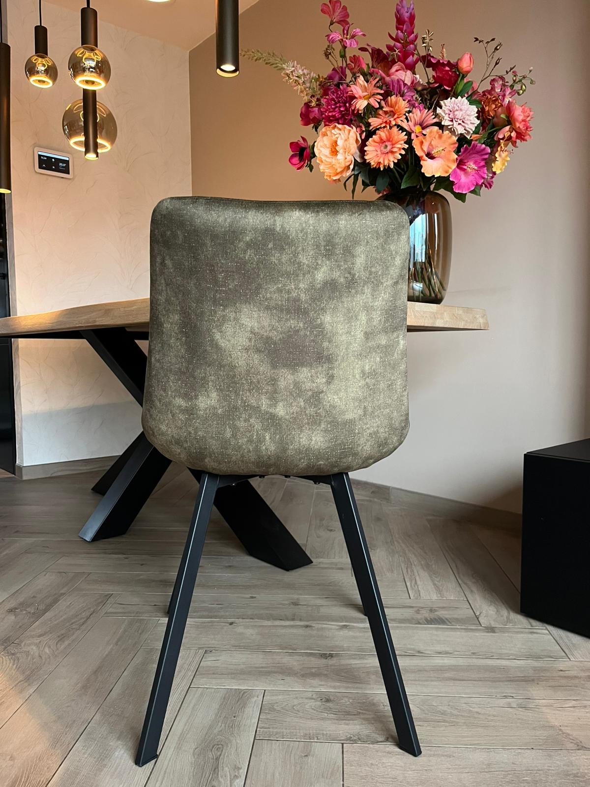 Furniture31 Riva Esszimmerstühle - Duopack - Luxe Velvet - Metallgestell - Grün