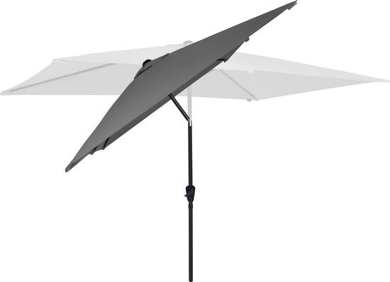 VONROC - Premium Stick Sonnenschirm Rapallo - 200x300cm - Inkl. Schutzhülle - Rechteckiger Sonnenschirm - Neigbar - UV-beständiges Tuch - Grau
