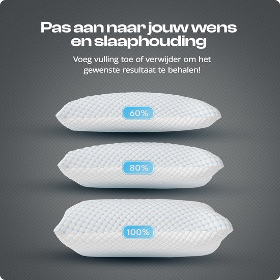 Sleeptime Pillow - Nachfüllbares Kissen - Geeignet für alle Schlafpositionen - Kühlende Technologie - Reduziert Nackenschmerzen