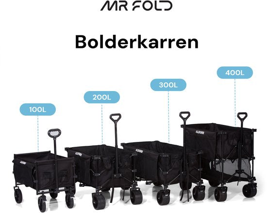 Mr. Fold Bolderkar XXL - faltbar - 400L - 300KG - geländegängige Räder