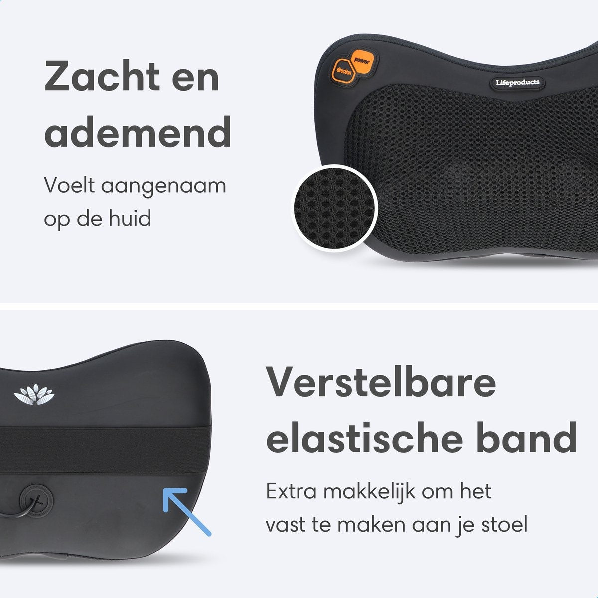Lifeproducts Elektrisches Shiatsu-Massage-Kissen | Massagegerät mit Wärmefunktion