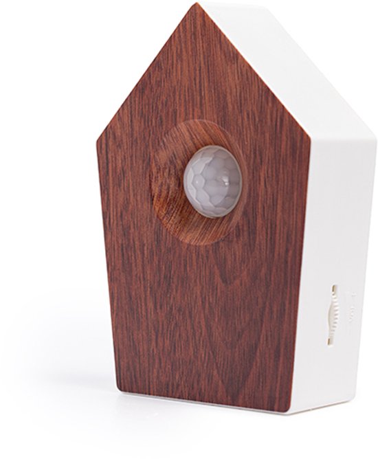 Nexxt Bird Sound House mit Sensor für die Toilette - Einstellbare Lautstärke - WC - Bewegungsmelder - 8,6 x 3,5 x 12,5 cm - 90 g - Schrank - Vogelkasten - Dunkelbraun