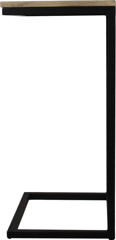 HSM Kollektion Beistelltisch Read - natur/schwarz - Mangoholz/Eisen