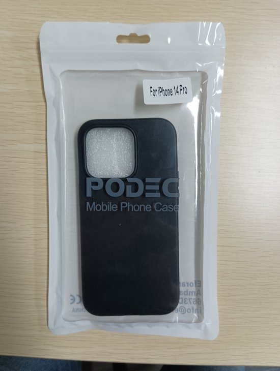 Podec Fall geeignet für iPhone 14 pro - Telefon Fall und Bildschirmschutz - Schutzglas - Schwarz