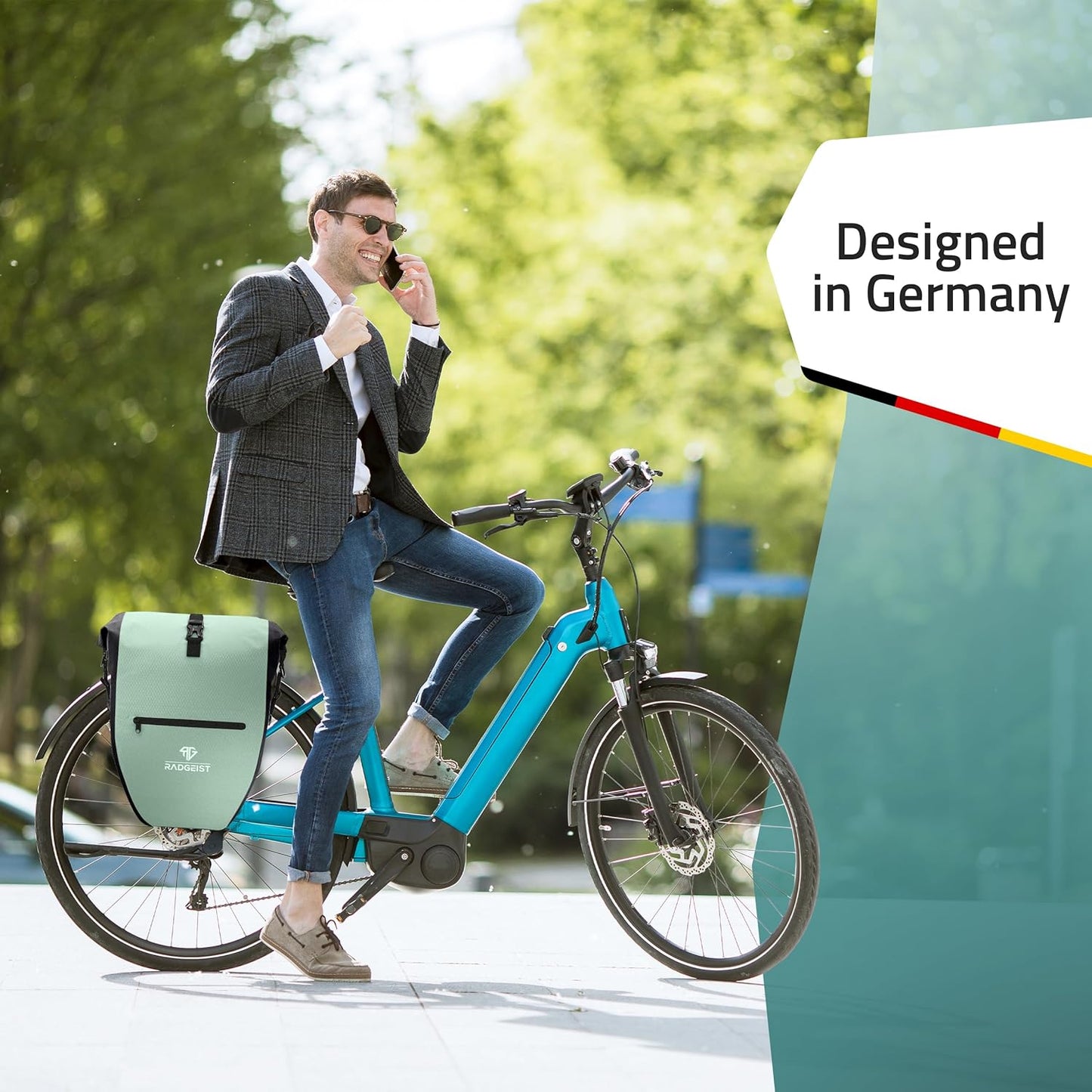 RADGEIST Gepäckträgertasche für Fahrradträger Set - 2X Tasche für Fahrradträger - Gepäcktasche wasserdicht & Umhängetasche - Gepäckträgertasche mit Reflektoren