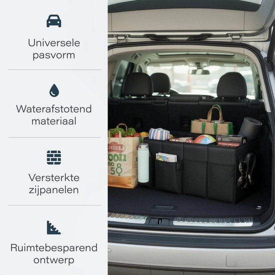 Kofferraum-Organizer - Kompakt & Geräumig - Autozubehör - Autositz-Stapelbox - Für Rücksitz - Schwarz - Luft
