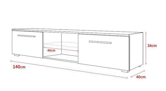 TV-Möbel TV-Schrank Tenus ohne LED-Beleuchtung Korpus weiß Front Hochglanz weiß