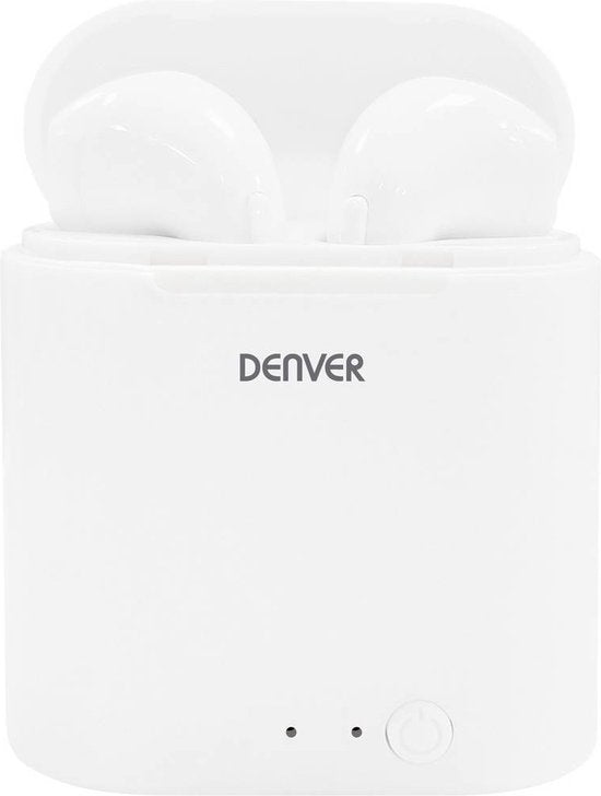 Denver TWQ-40 - Wireless Bluetooth earbuds - draadloos opladen via QI - Wit