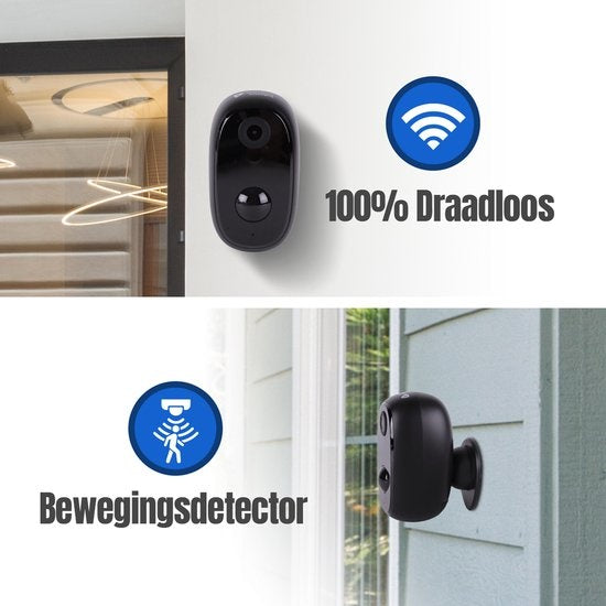 Outdoor Eye Sicherheitskamera drahtlos für den Außenbereich auf Batterie - mit App wifi & Nachtsicht, sd-Karte und Halterung - Smart Home Security