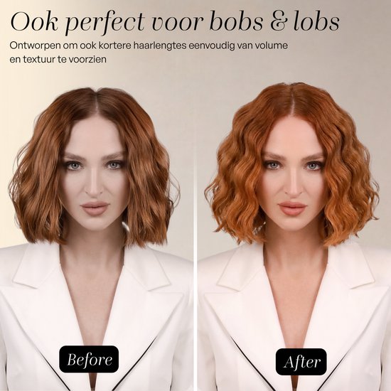 Sansbeauté® Wave Lockenstab 32 mm – Waffel-Lockenstab – Keramik-Lockenstab für Beach Waves – Mermaid Hair Waves – Mermaid Waves Lockenstab – Wavy Hair – Lockenstäbe – The Waver – Haarstyler, Lockenstab – Dünner und dicker Crimper