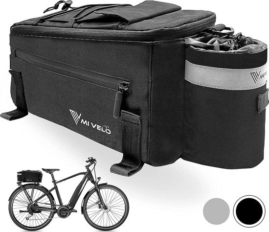 MIVELO Gepäckträgertasche, Fahrradkühltasche, isolierte Gepäcktasche, wasserabweisend, 10 l, schwarz