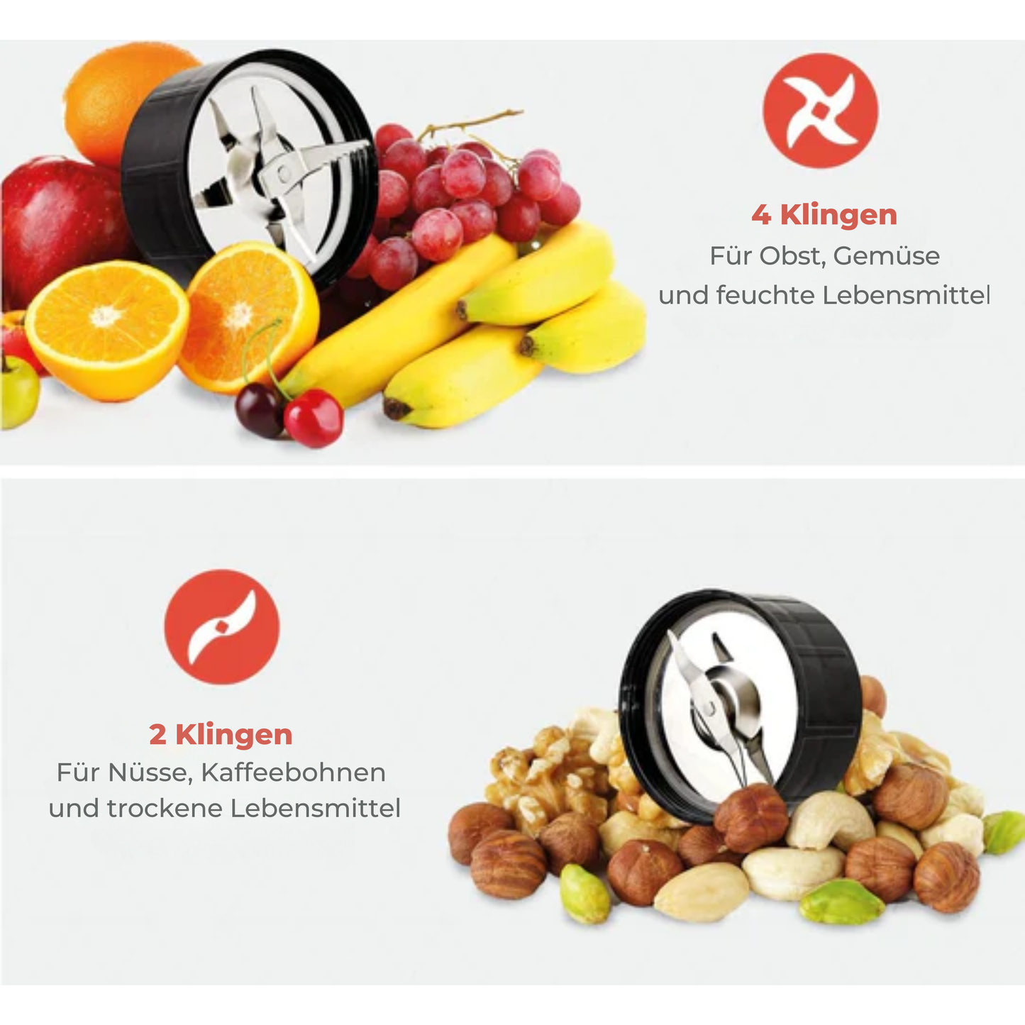 KitchenBrothers Smoothie Mixer - 13-teiliges Set - 4 Becher - To Go - 350W - Edelstahl