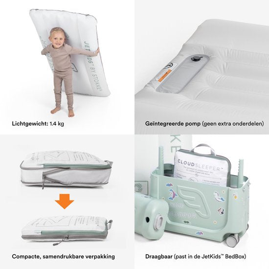Stokke JetKids CloudSleeper, Mickey Celebration – Aufblasbares Reisebett – Integrierte Pumpe, atmungsaktiver Netzbezug und durchgehende Schutzpolster, damit Ihr Kind sicher liegt – für Kinder ab 3 Jahren