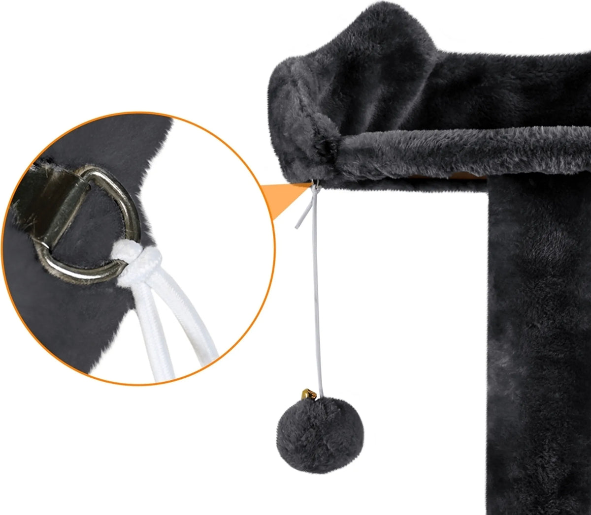 Yaheetech Kratzbaum mit 2 Höhlen – 178 cm hoch – 54 x 54 cm – Schwarz