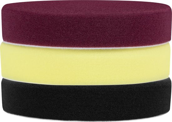 VONROC Polierscheiben/Polierpads Schaumstoff für Poliermaschinen - Starter Set - 125mm, 3 Stück