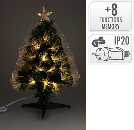 Weihnachtsdekoration Glasfaser-Weihnachtsbaum - Sterne led Lichter und Spike - 60 cm - 8 Funktionen