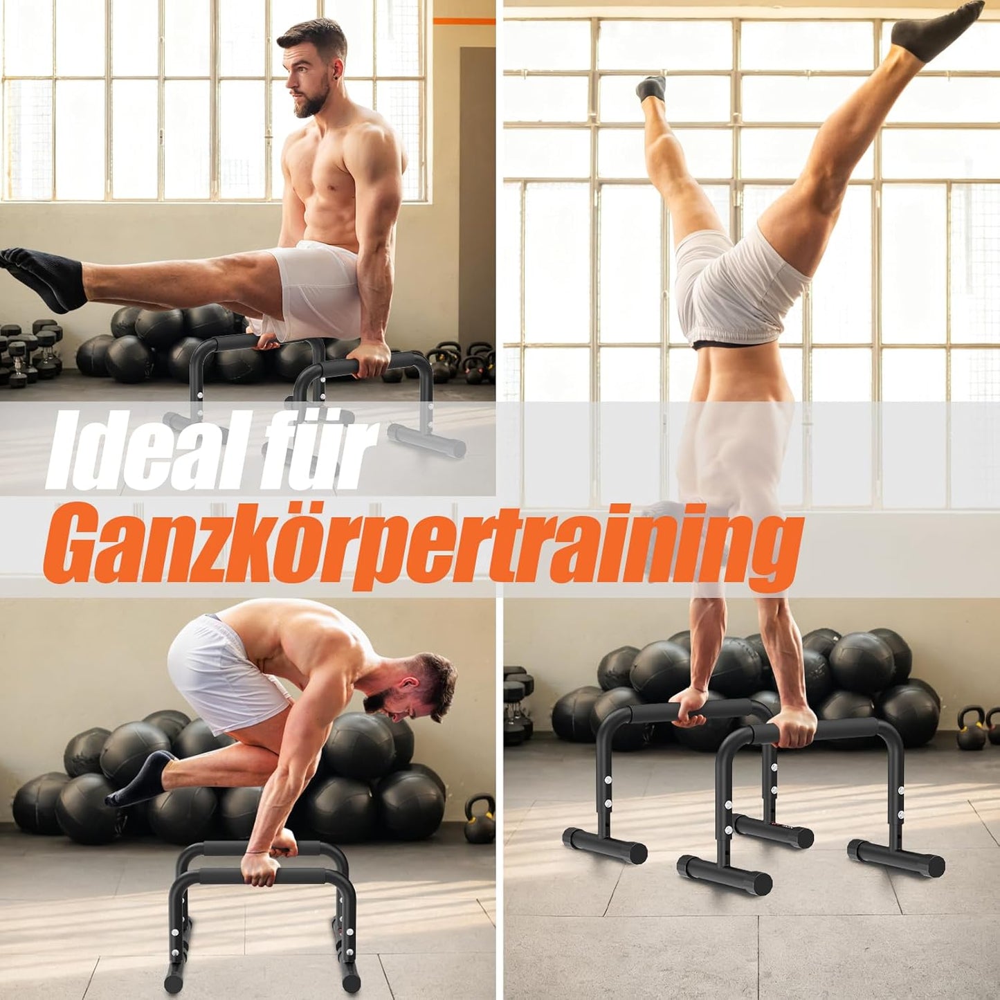 DH Ftlife Barren für Calisthenics - Verstellbar - 2 Stück - Max. 200 kg - 30-35 cm
