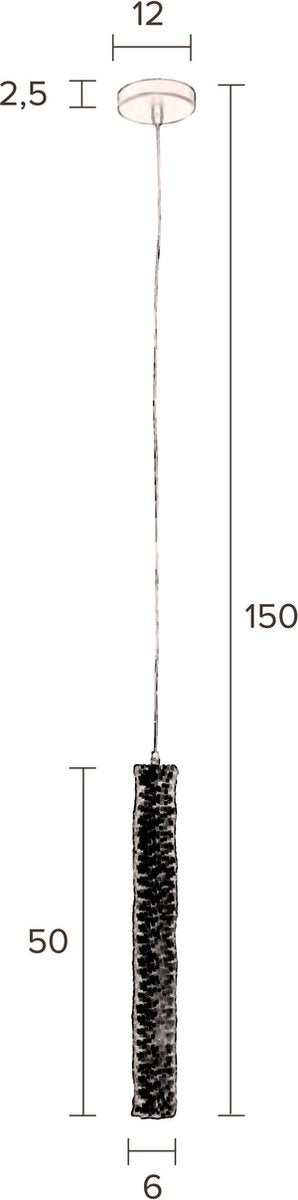 Dutchbone Tan Pendelleuchte Schwarz - 230 V - 12x12x150cm