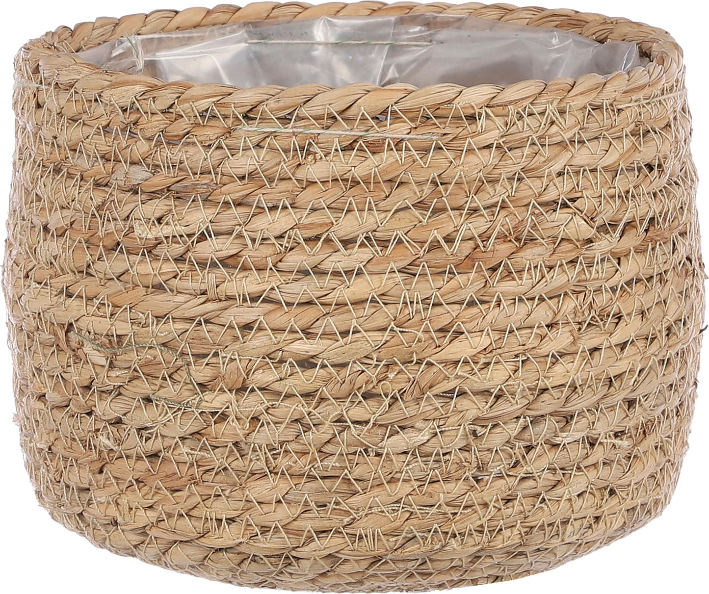 Mica Decorations Pflanzenkorb Jorck Ø18 x H15 cm - Braun - Handgefertigt aus Seegras