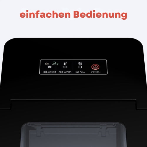 KitchenBrothers - Eiswürfelbereiter - Segelreinigungsfunktion - 15kg/24h - Edelstahl - Schwarz