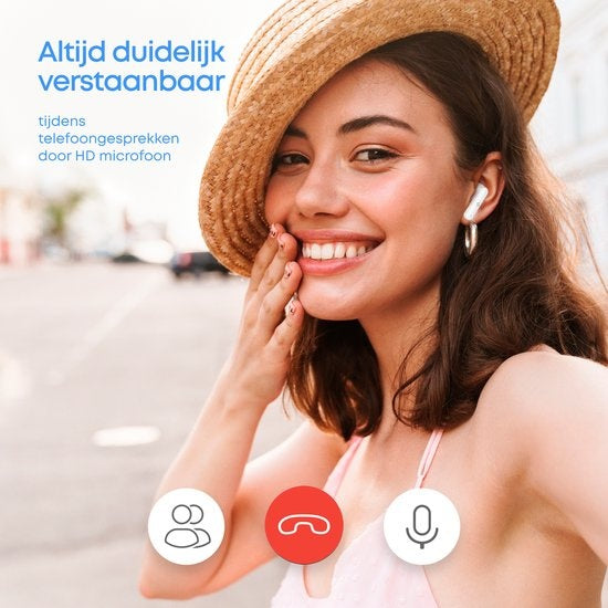 SoundFront Pro Wireless Earbuds - Bluetooth Kopfhörer - Earpods - Geeignet für Apple & Android - Weiß