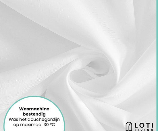 Loti Living Duschvorhang Anti-Schimmel - Hängende Pflanze - Inklusive Ringe - Wasserdicht - Polyester - Duschvorhang 120x200 cm