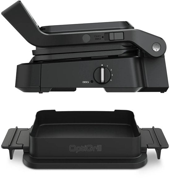 Tefal OptiGrill 4in1 GC7748 – Intelligenter Kontaktgrill – Grill, Tischgrill, Backofen und komplette Mahlzeit – 9 Automatikprogramme – Garstandsanzeige – 2100 W – Schwarz/Edelstahl