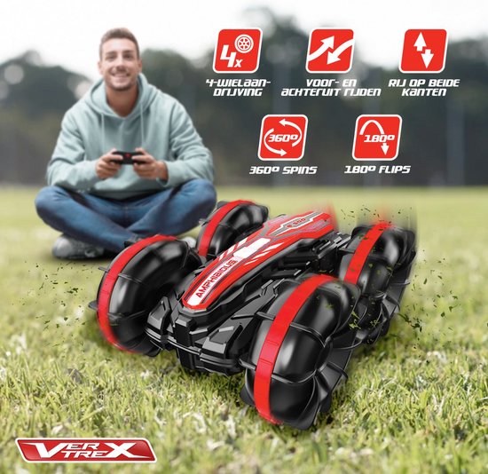 VERTREX RC Controllable Car - Fernsteuerbares Auto - Rennwagen Radiographisch - Offroad Fernsteuerbar - Wasserdicht - Extra Batterie