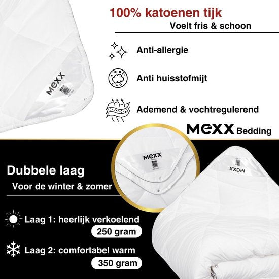 Mexx - 4-Jahreszeiten-Bettdecke - 240×220 cm - Sommer- und Winterbettdecke - synthetische Daunen - Anti-Allergie - Anti-Milben