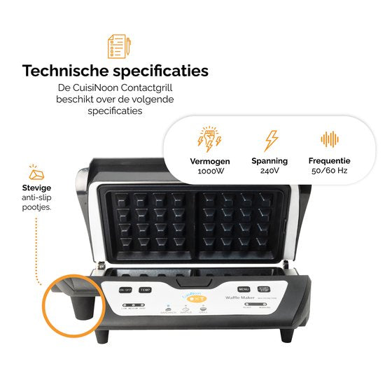 CuisiNoon - Multifunktions-Waffeleisen, Toasti-Gerät und Grillgerät - 1000W