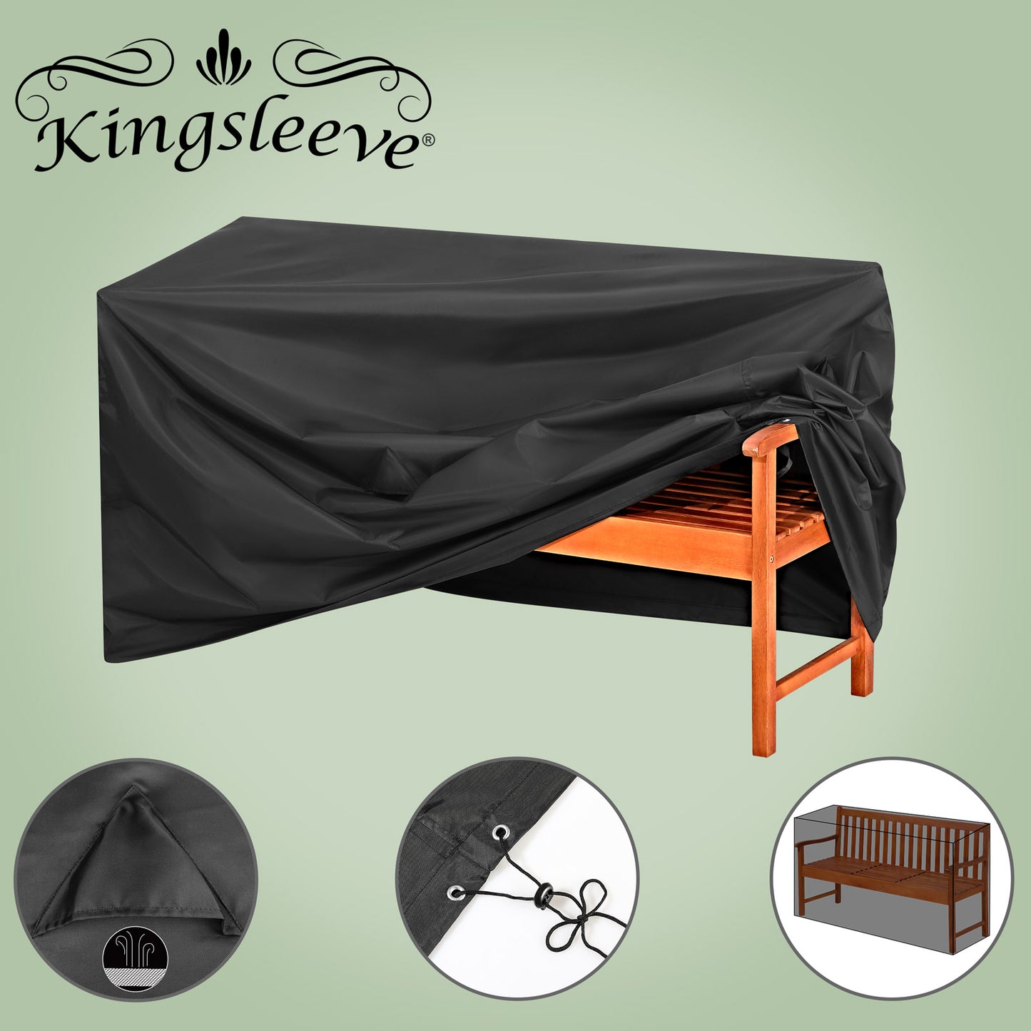 Casaria Gartenbank Picknicktisch - 153x57x90 cm - Eukalyptusholz FSC®-zertifiziert mit anthrazitfarbenem Bezug