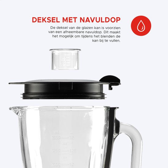 Bourgini Retro-Mixer – 5 Geschwindigkeitsstufen und Pulsfunktion – 1,5 Liter – Smoothie-Mixer – 500 Watt – Schwarz