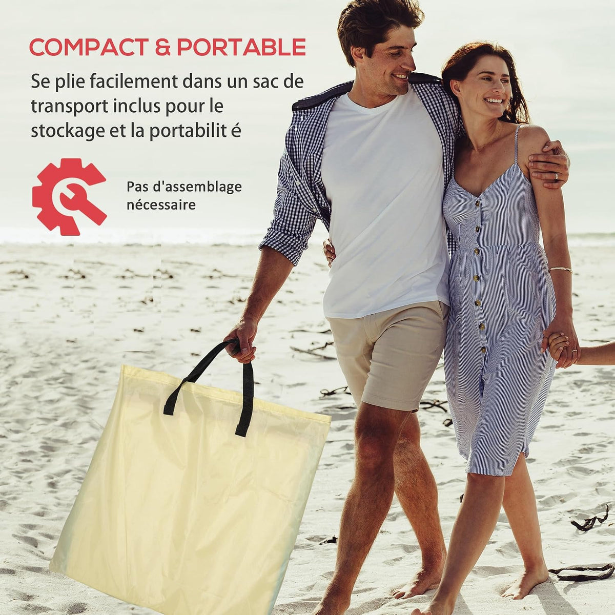 Outsunny Faltbare Strandmatten mit verstellbarer Rückenlehne – 2 Stück – 124 x 53 x 35–45 cm – Beige/Blau