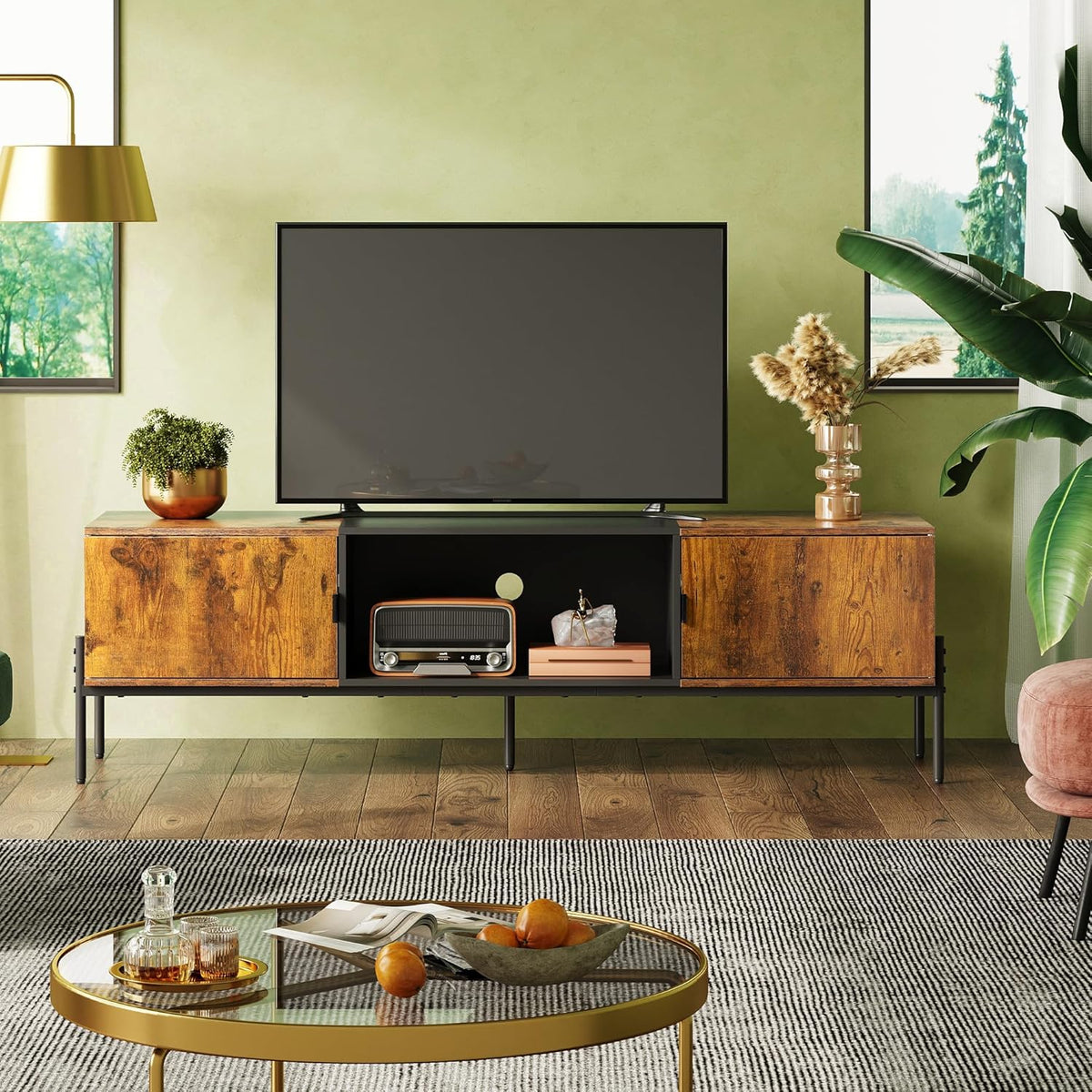 WLIVE TV-Möbel mit offenen Fächern – 147 × 37 × 43 cm