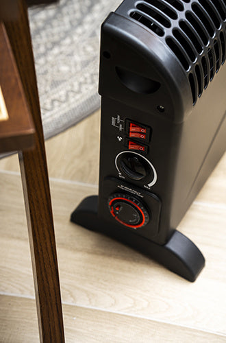 Mesko Elektrische Konvektorheizung – MIT regelbarem Thermostat & 24H Timer – 3 Heizstufen – 2000 W – Bis zu 20 m² – Schwarz