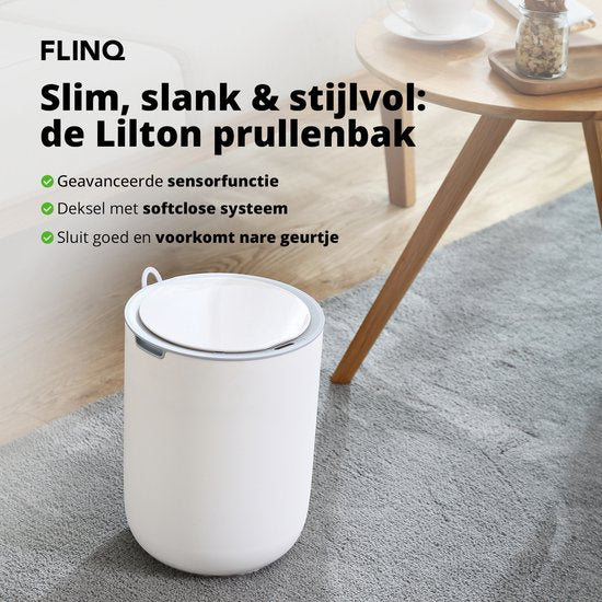 H&C Mülleimer - Sensor - Wasserdicht - 8L - 22 x 22 x 22cm - Weiß