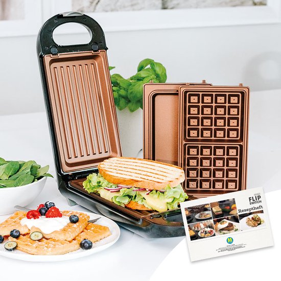 Livington Copperline Flipswitch Multifunktionsgrill, 800 W, inklusive Rezeptheft