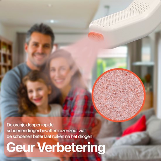 KRAFT Shoe Dryer Pro XL - 2 Paar Schuhe trocknen - UV-Sterilisation - Rosen-Salz Geruchsentferner - Schuh-Erfrischer - 2 Schläuche für lange Schuhe - Schuhtrockner Stiefel
