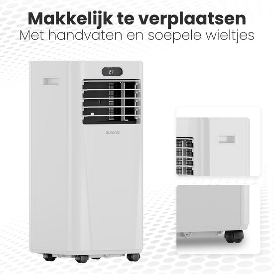 Auronic - Mobile 3-in-1 Klimaanlage - 7.000 BTU mit 2 Fensterabdichtungskits - kühlt bis zu 20 m² - Weiß