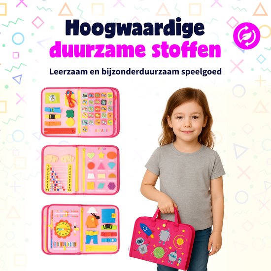 MontiPlay® Montessori-Spielzeug – Sensorisches Spielzeug – Busy Board – Montessori-Aktivitätsbuch – Lernspielzeug – Reisespielzeug – Aktivitätsbrett – Sensomotorisches Spielzeug – Spielzeug für das Auto