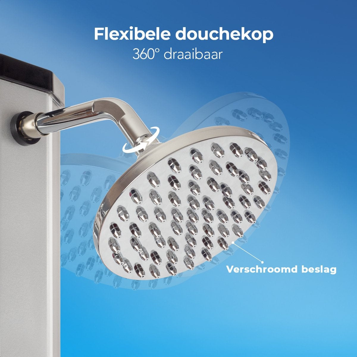 LifeGoods Outdoor-Dusche - Solar - 360° drehbarer Duschkopf - 35L - Schwarz/Silber
