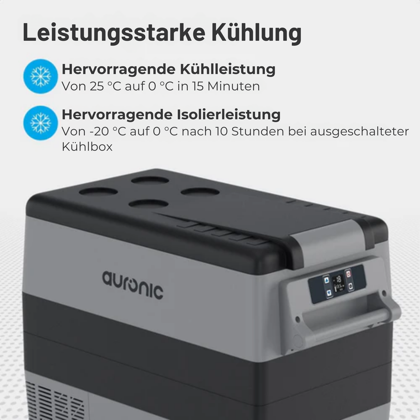 Auronic Electric Compressor Kühlbox - 30,4L - 12V und 240V - Grau
