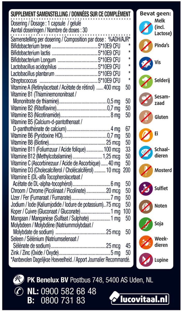 Lucovitaal Probiotics Vitamin- und Mineralienkomplex - 30 Kapseln