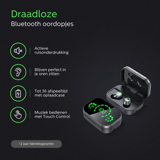 Otiume - Völlig drahtlose Ohrhörer - HiFi-Extra-Bass-Sound - Touch-Bedienung - Drahtlose Ohrhörer - Schweiß- und regenfest - Sport-Ohrhörer - Bluetooth