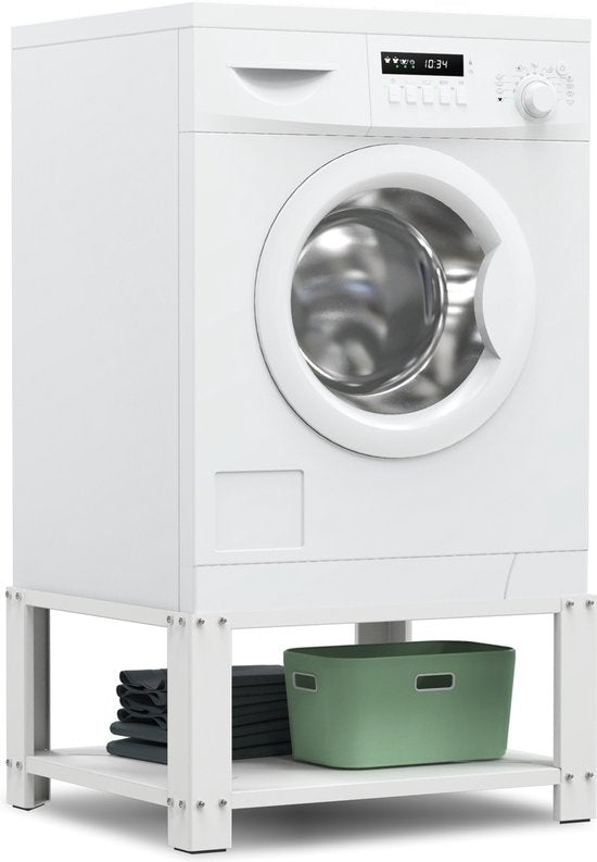 Bodo® - Waschmaschinenaufsatz - Waschmaschinenaufbaumöbel - Waschmaschinenaufsatz mit Ablage - Waschmaschinensockel - Universal - Weiß