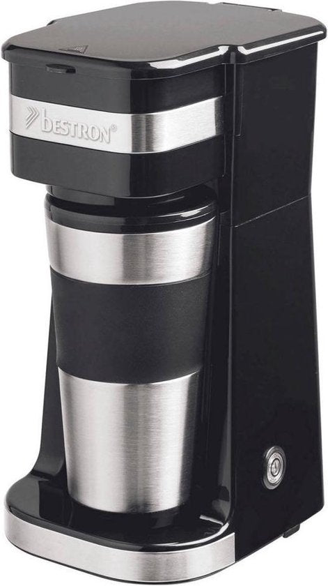 Bestron Filterkaffeemaschine 750 W – ACM112Z – 0,42 l, 2 große Tassen – Für den Campinggebrauch geeignet – Thermobecher – 5 Jahre Garantie