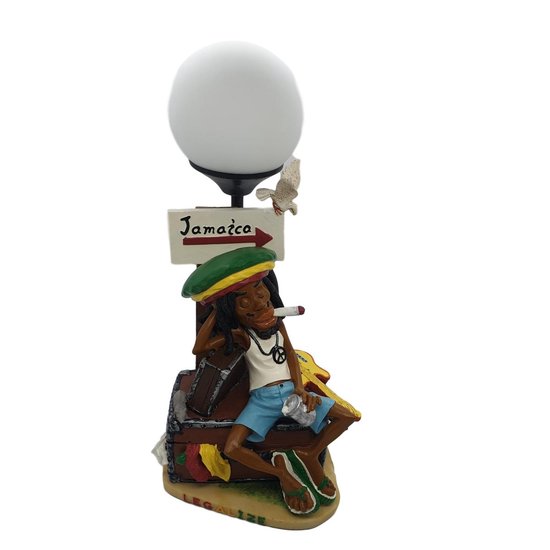 Weedzubehör rastafari Schreibtischlampe - witzige Reggae Rasta Weedzubehör Lampe auf Schrank 33 cm hoch 1,5 m Kabel inkl. Schalter | DirectedChoice