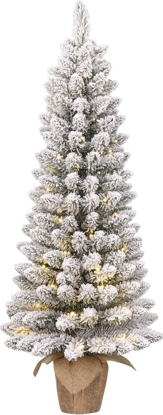 Black Box Trees Gerlos Kunstweihnachtsbaum mit Beleuchtung – Kunstbaum H 120 x T 51 cm – Kunstweihnachtsbaum mit verschneiten Zweigen – Weihnachtsdekoration für den Innenbereich – 166 Spitzen – Grün
