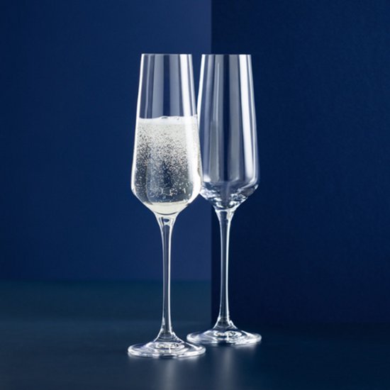 Champagnergläser, 2er-Set – 200 ml – Elegantes Design mit gezogenem Stiel – Luxuriöse Flûte-Gläser für festliche Anlässe