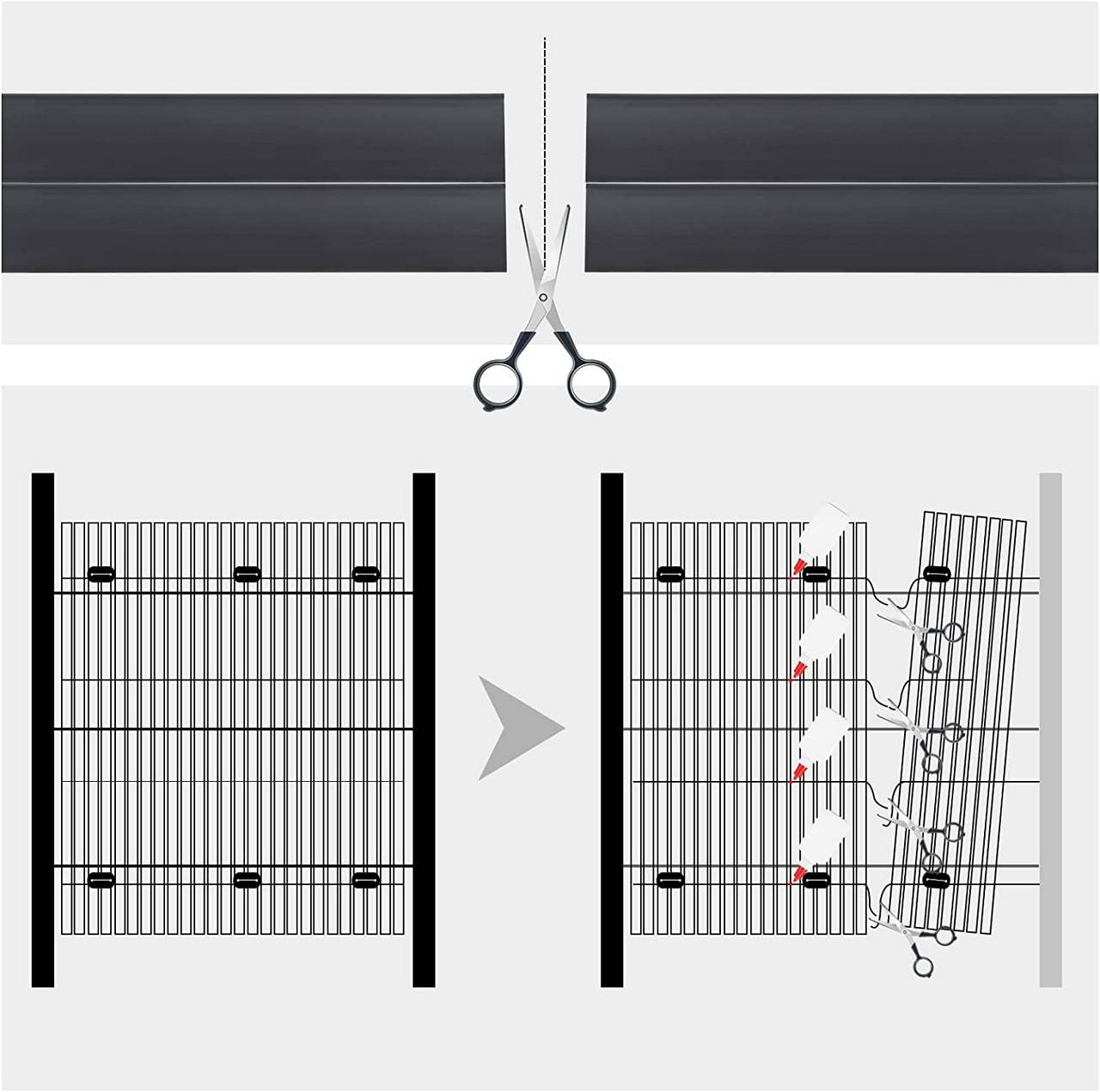 WOLTU PVC-Sichtschutzmatte – Windschutz – Grau – 400 x 100 cm